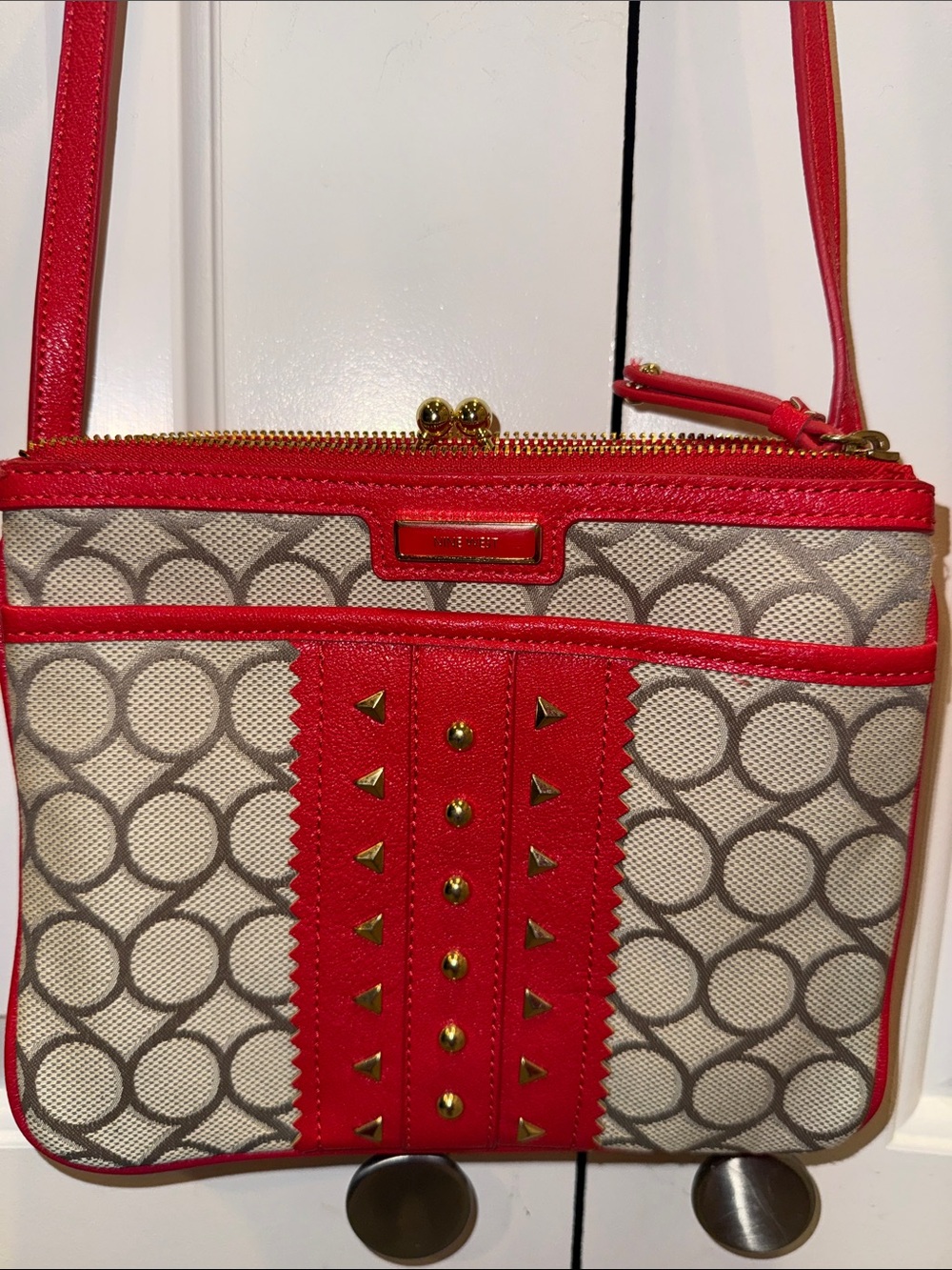 Red Patterned Crossbody Bag